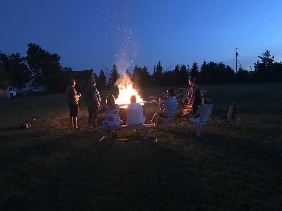 People around a bonfire