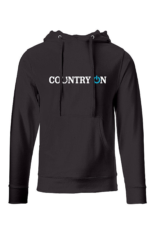 Country Lifestyle ON - Hoodie - White & Blue Logo on Black