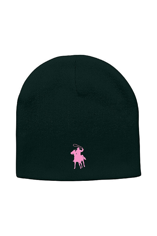 Country Polo Classic Beanie (Forest with Pink Logo)