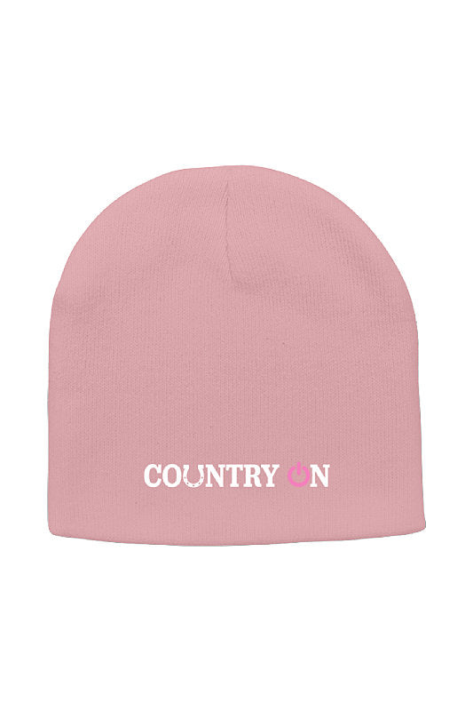 Country Lifestyle ON Classic Beanie - Pink Logo on Pink