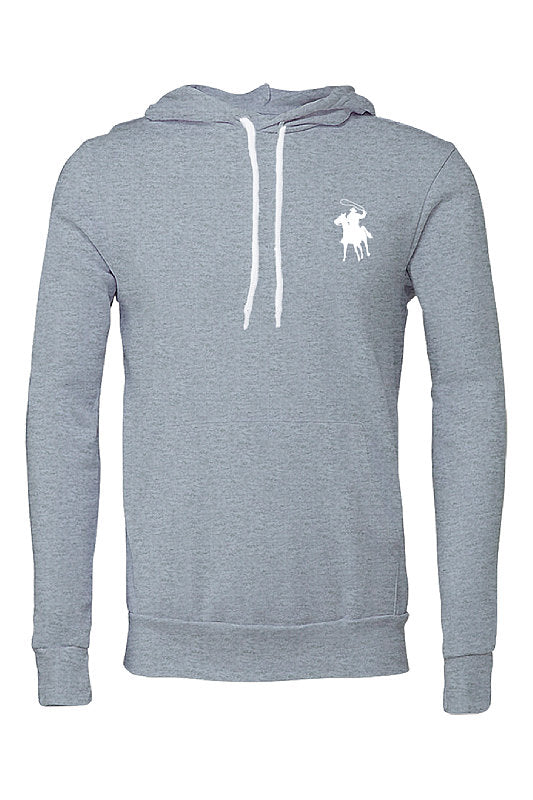 Country Polo Hoodie - White Horse Logo (Heather Slate)