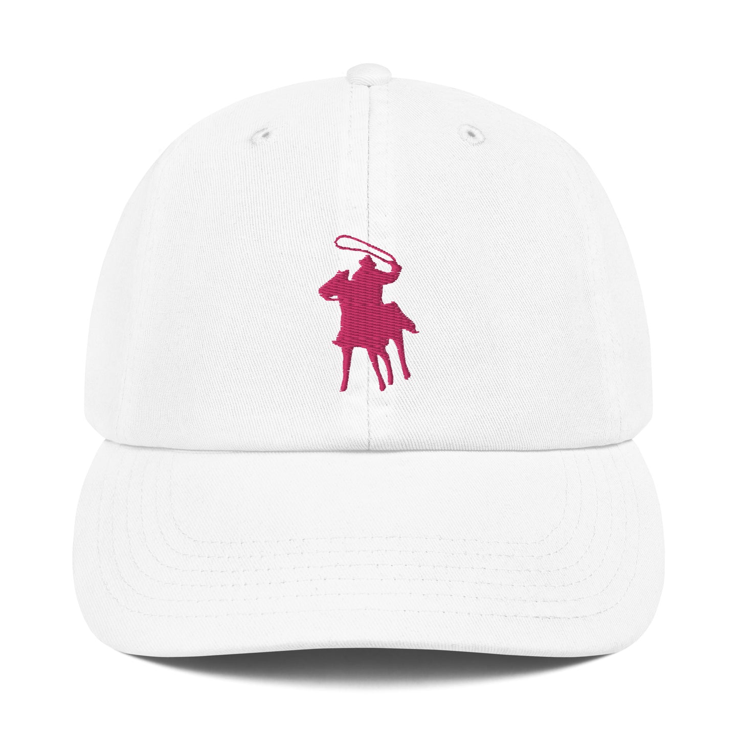 Country Polo Champion Ball Cap (White with Pink Logo)