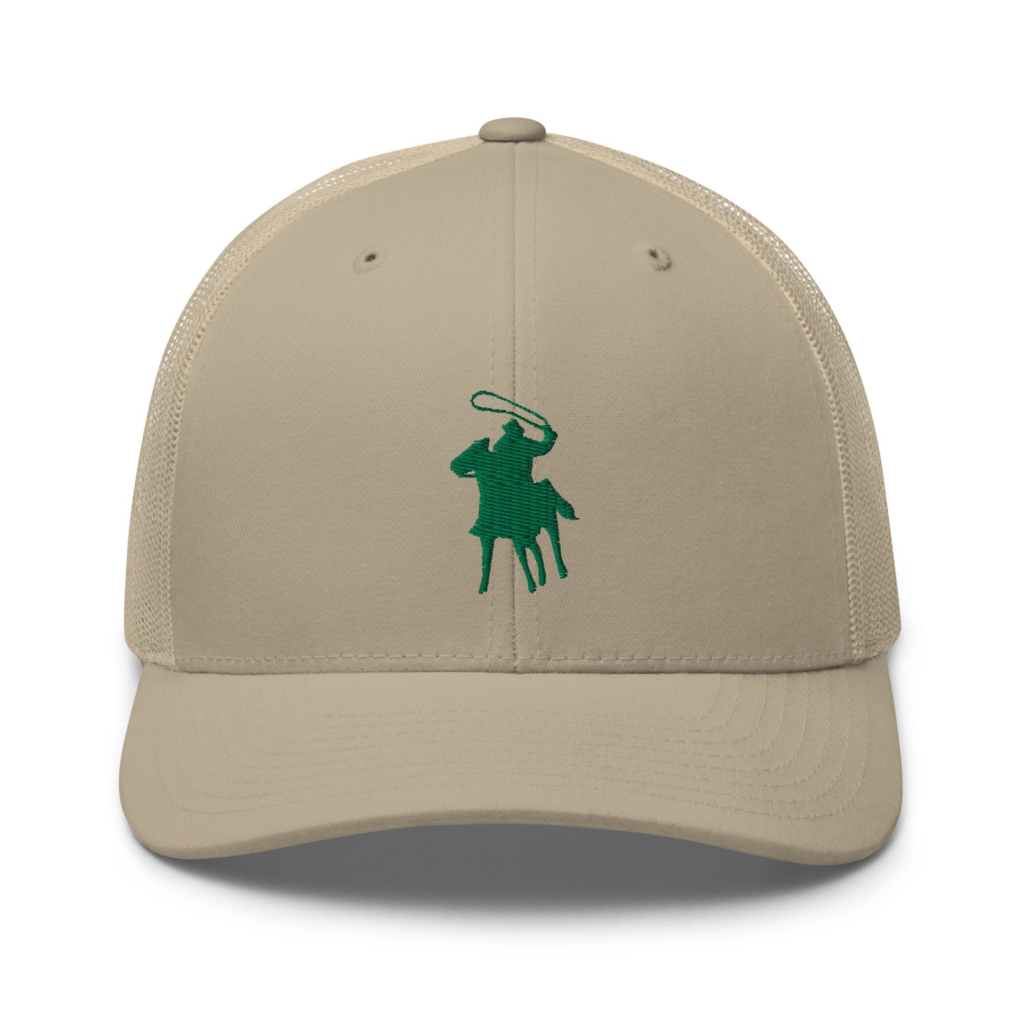 Country Polo Snapback (Kelly Green on khaki hat)