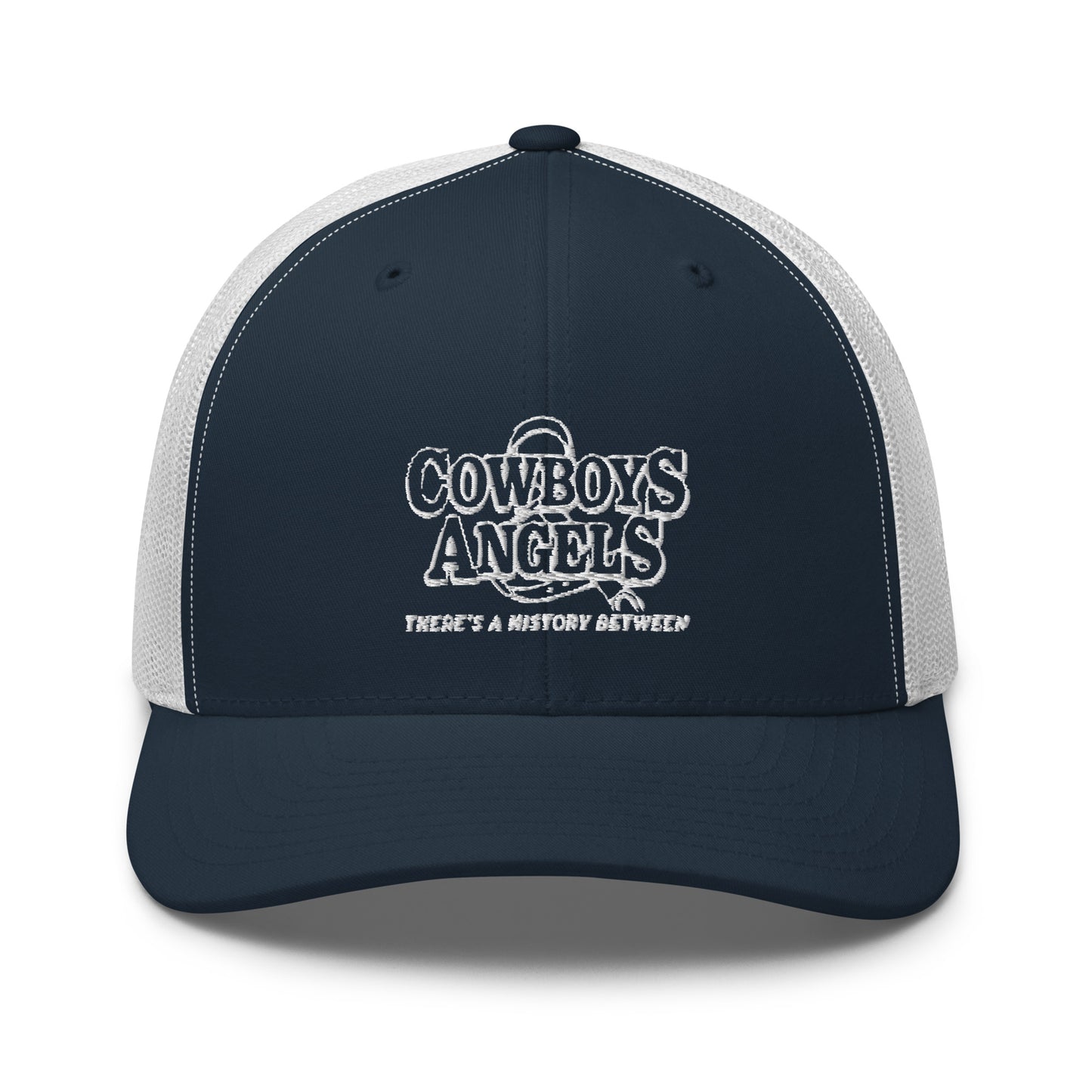 History Between Trucker Cap (Navy Hat with White Mesh)