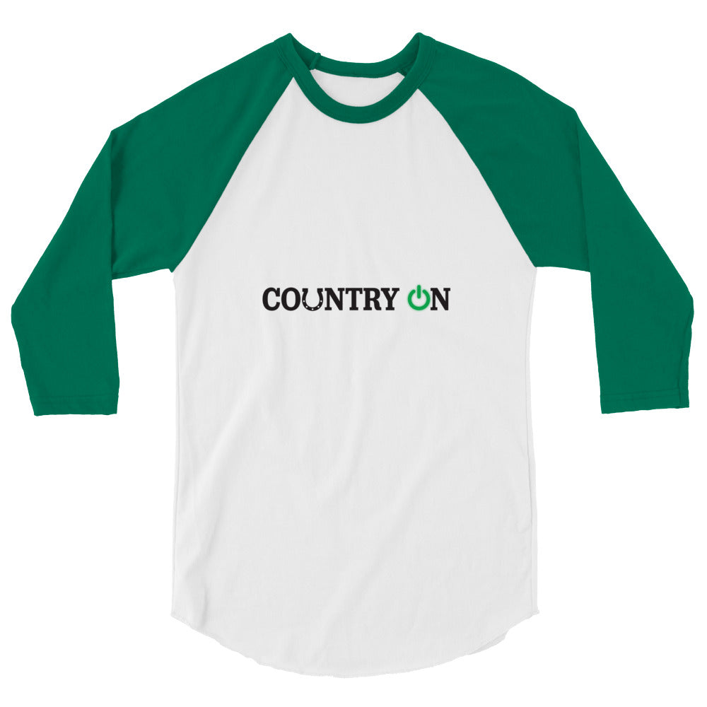 Country Lifestyle ON 3/4 Sleeve Raglan shirt (White/Green)