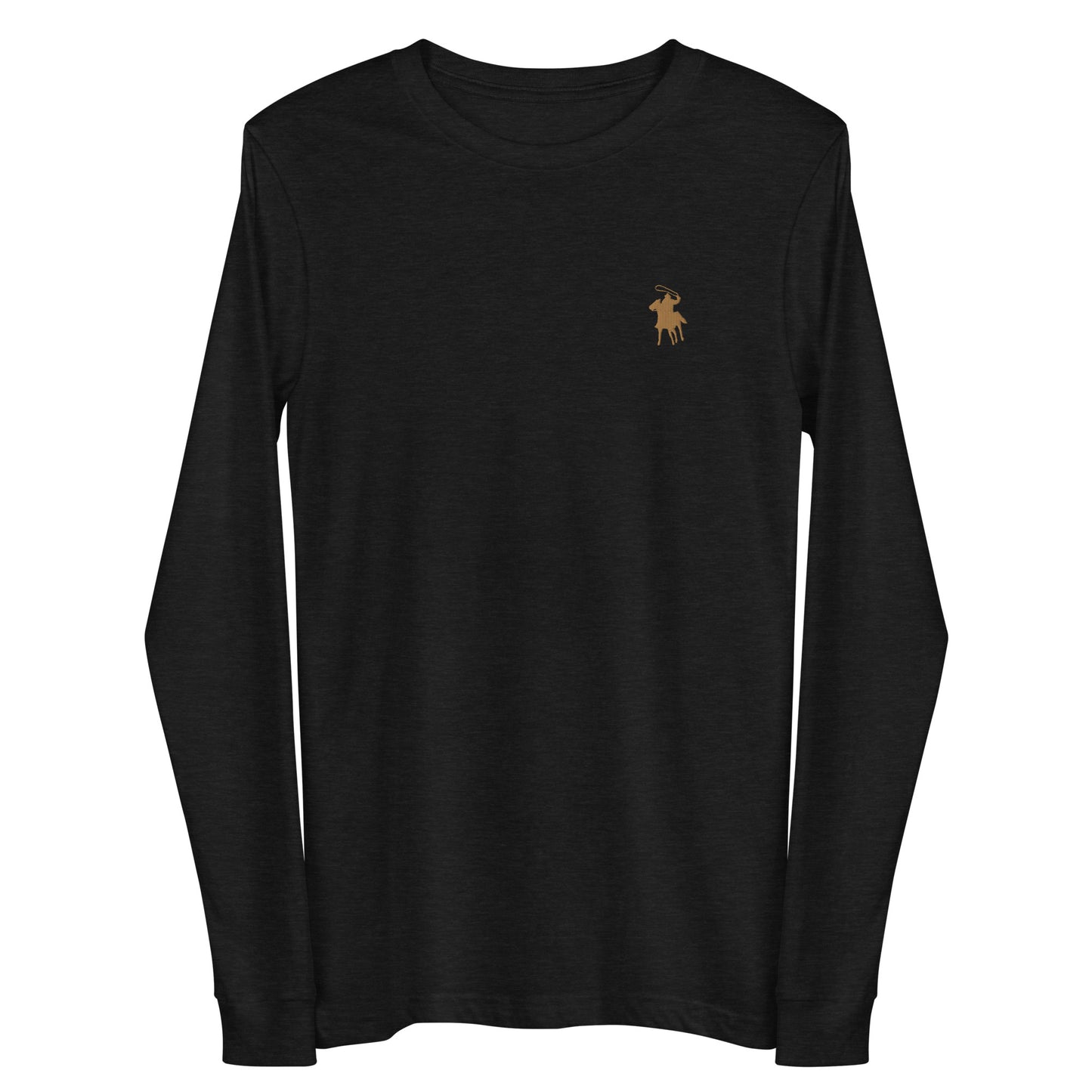 Country Polo Long Sleeve Tee (Black Heather)