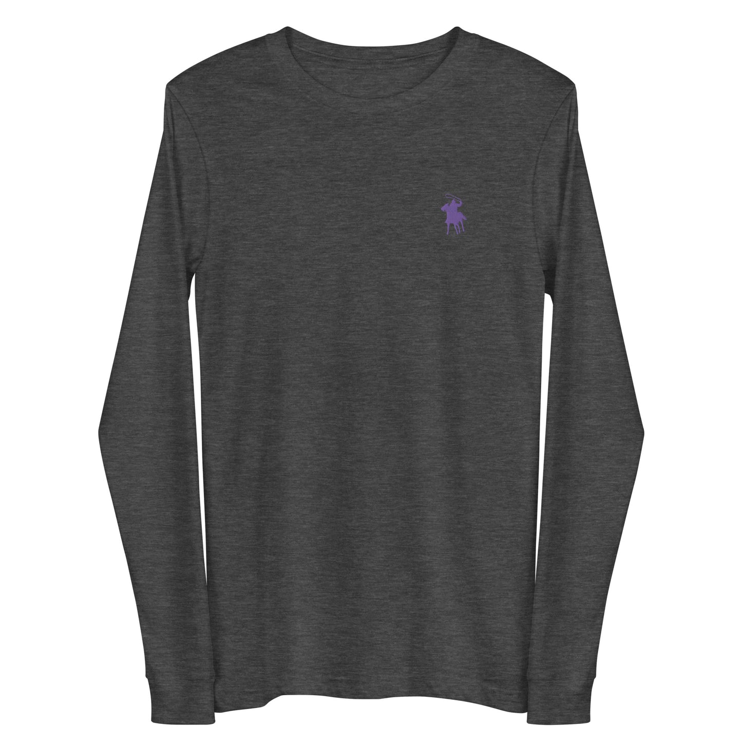 Country Polo Long Sleeve (Purple Logo on Dark Grey)