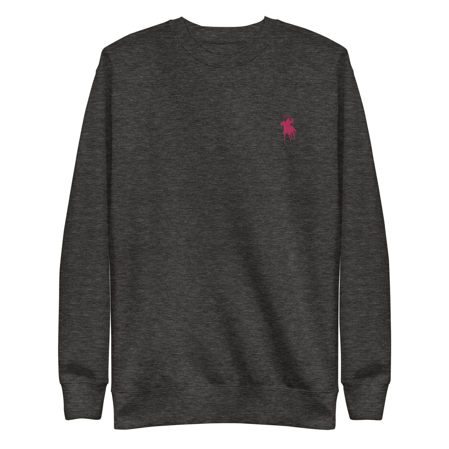 Country Polo Sweatshirt (Charcoal sweatshirt with Pink Logo)