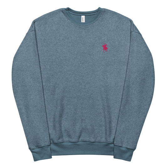 Country Polo Fleece Sweatshirt (Pink Logo on Heather Slate)
