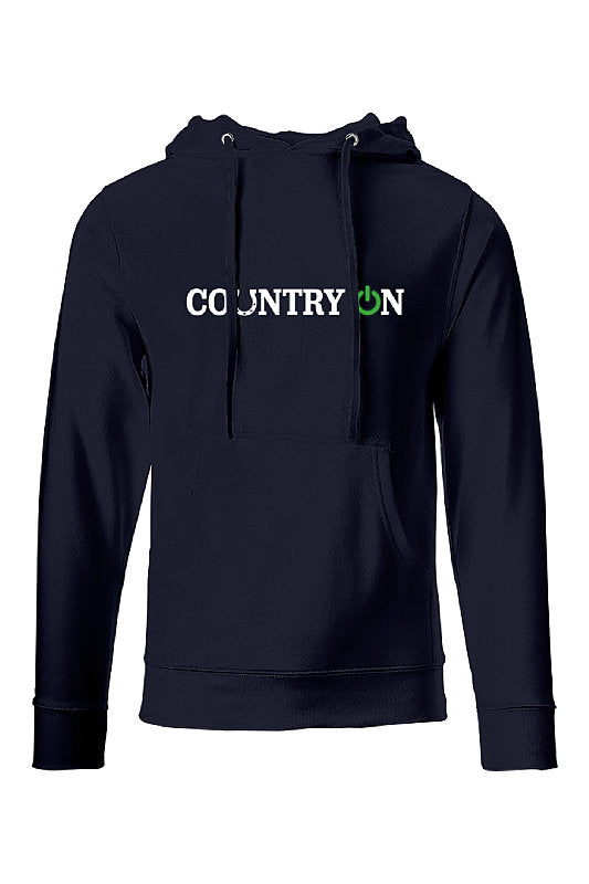 Country Lifestyle ON - Hoodie - White & Green Logo on Classic Navy