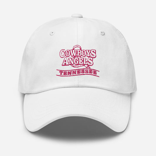 Tennessee Ball Cap (White Hat with Pink Logo)