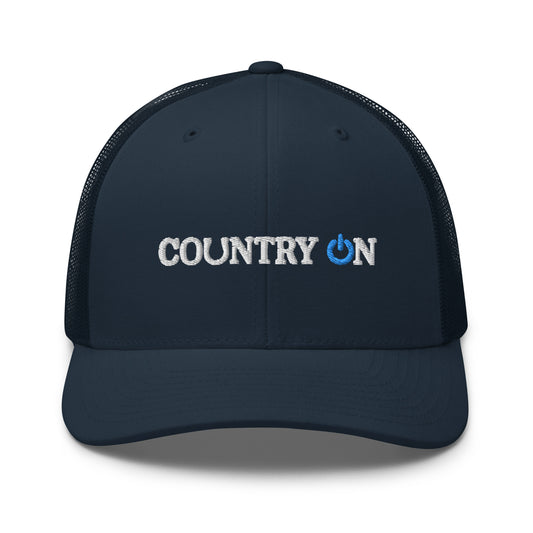 Country Lifestyle ON Trucker Cap (Blue Logo on Navy Cap)