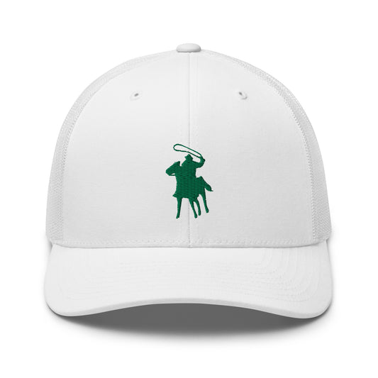 Country Polo Snapback (Kelly Green on white hat)