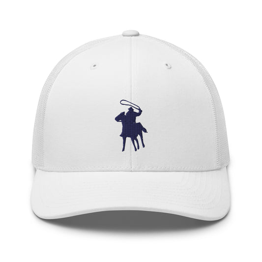 Country Polo Trucker Cap (Black Logo on White Hat)