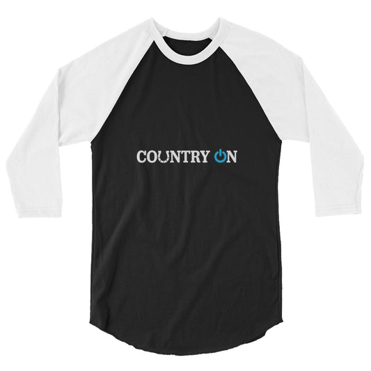 Country Lifestyle ON 3/4 Sleeve Raglan shirt (Black and White)