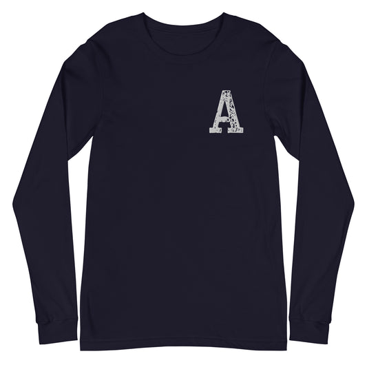 Varsity Angel Big "A" Long Sleeve Tee (Navy)