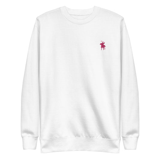 Country Polo Sweatshirt (White sweatshirt with Pink Logo) 