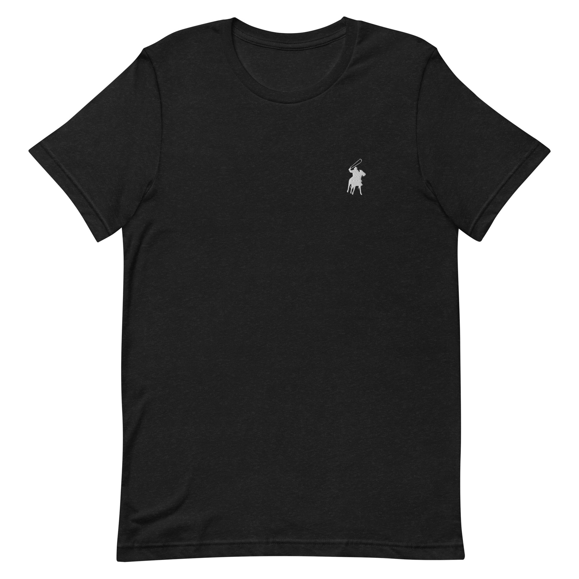 Country Polo Tee (Grey logo on Black Heather T-shirt)