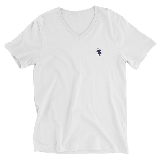 Country Polo V-Neck Tee (Navy Logo on White T-Shirt)
